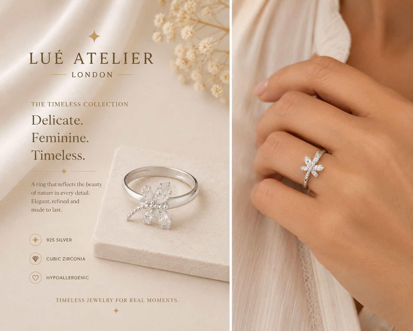 Dragonfly Zirconia Ring