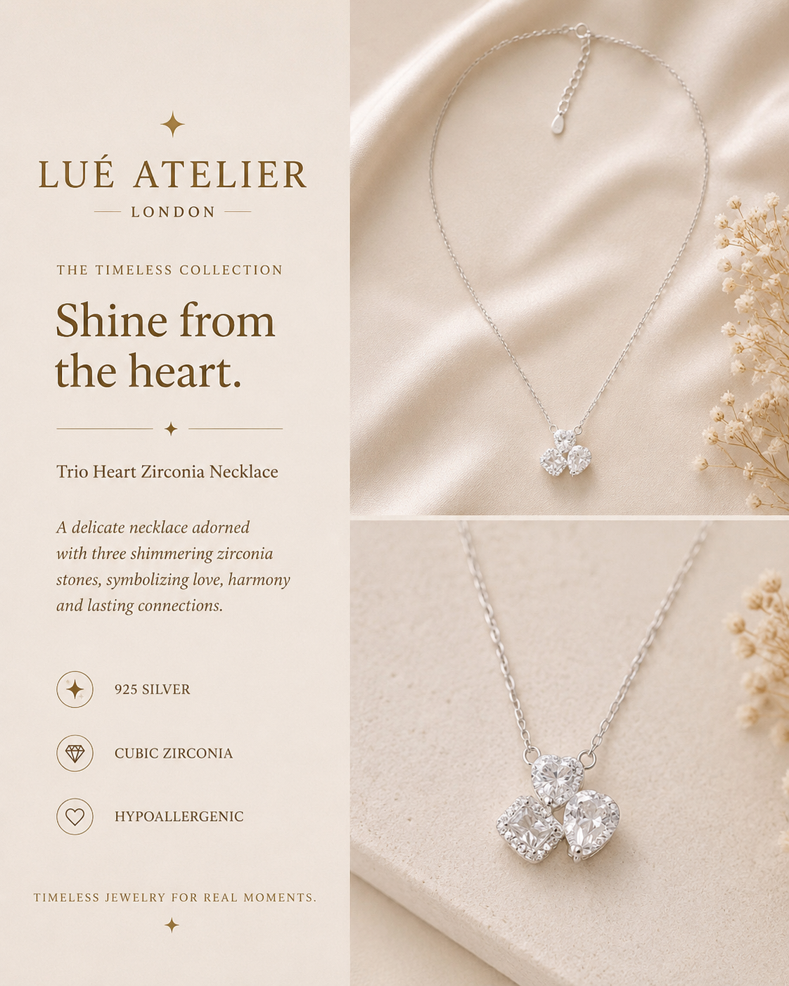 Halo Zirconia Pendant Necklace