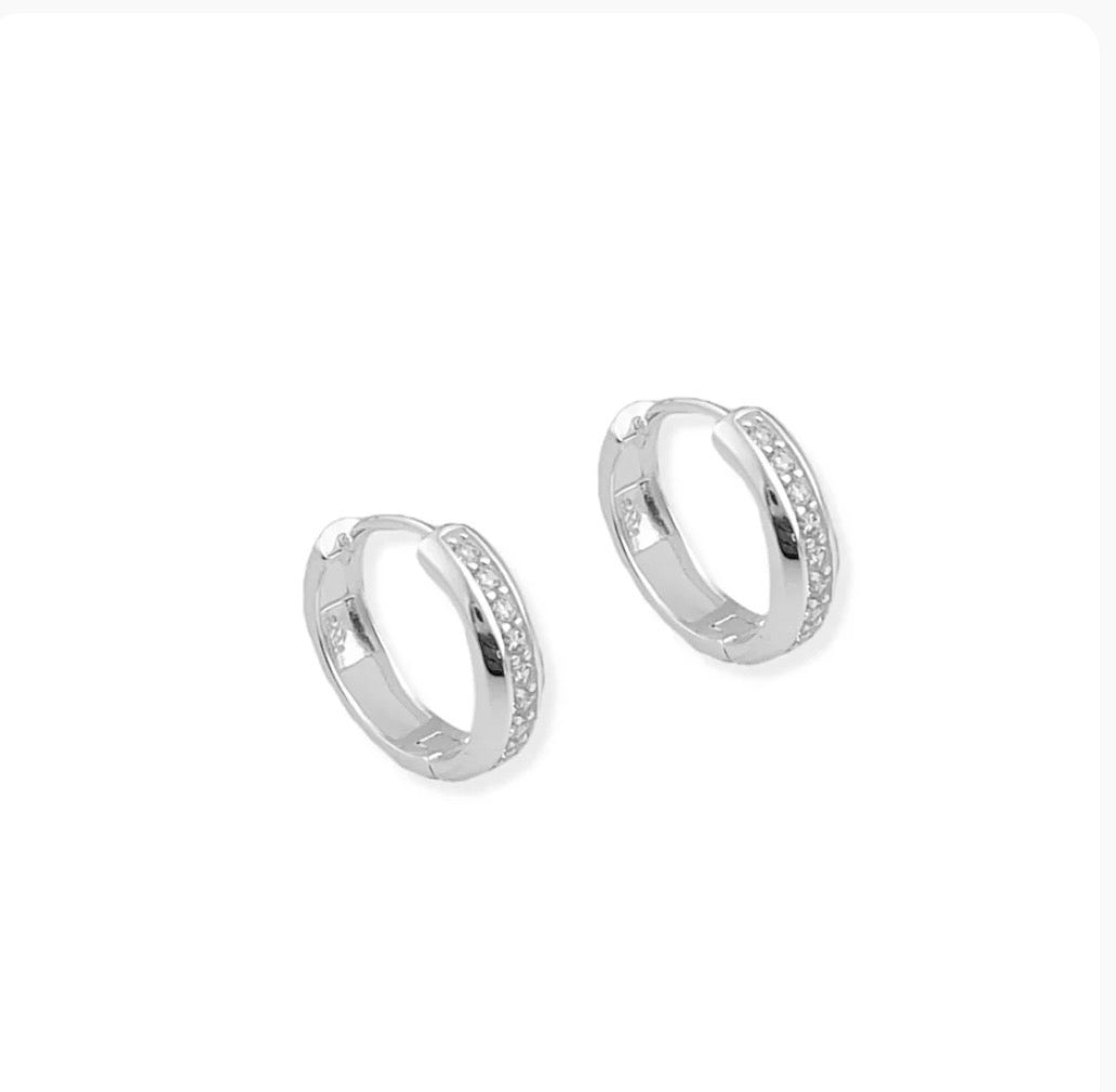 Crystal Pavé Huggie Earrings